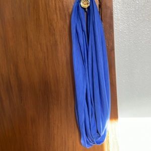 Light blue/purple infinity scarf.
